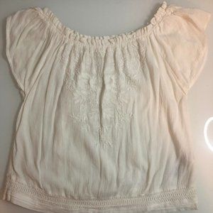 Hollister Embroidered Off The Shoulder Blouse